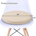 Tromlycs Round Chair Seat Cushion Pad 14 inch for Circle Stool Chairs Non Slip Decorative Foam Cushion Pillow, 1 Piece, 14 x 14 inches, Beige