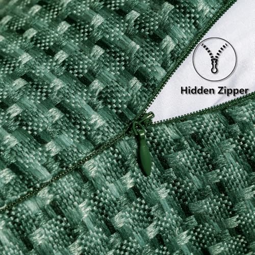Kevin Textile Outdoor Waterproof Throw Pillow Covers Pack of 2 Farmhouse Decorative Cushion Covers for Garden Patio Tent Balcony Bench Couch Sofa 16x16 Inch, Dark Green - color: Dark Green, size: 16" x 16" (Pack of 2)