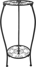 Metal Plant Stand 2 Tier Indoor Outdoor, Tall Flower Pot Shelf Rustproof Stable Corner Stand, 25.2 inch Multiple Plant Display Rack for Living Room Patio Balcony Garden