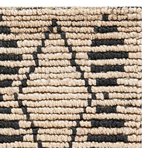 SAFAVIEH Bohemian Collection 2' x 3' Beige / Black BOH703Z Handmade Moroccan Tribal Jute Accent Rug - size: 2' x 3' (Rectangular)