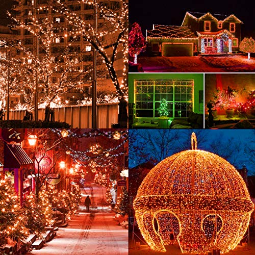 300 LED Halloween Lights, 98.5FT Halloween String Lights with 8 Lighting Modes, Waterproof & Connectable Mini Light, Plug in for Indoor Outdoor Holiday Christmas Party Bedroom Decorations (Orange) - color: Orange