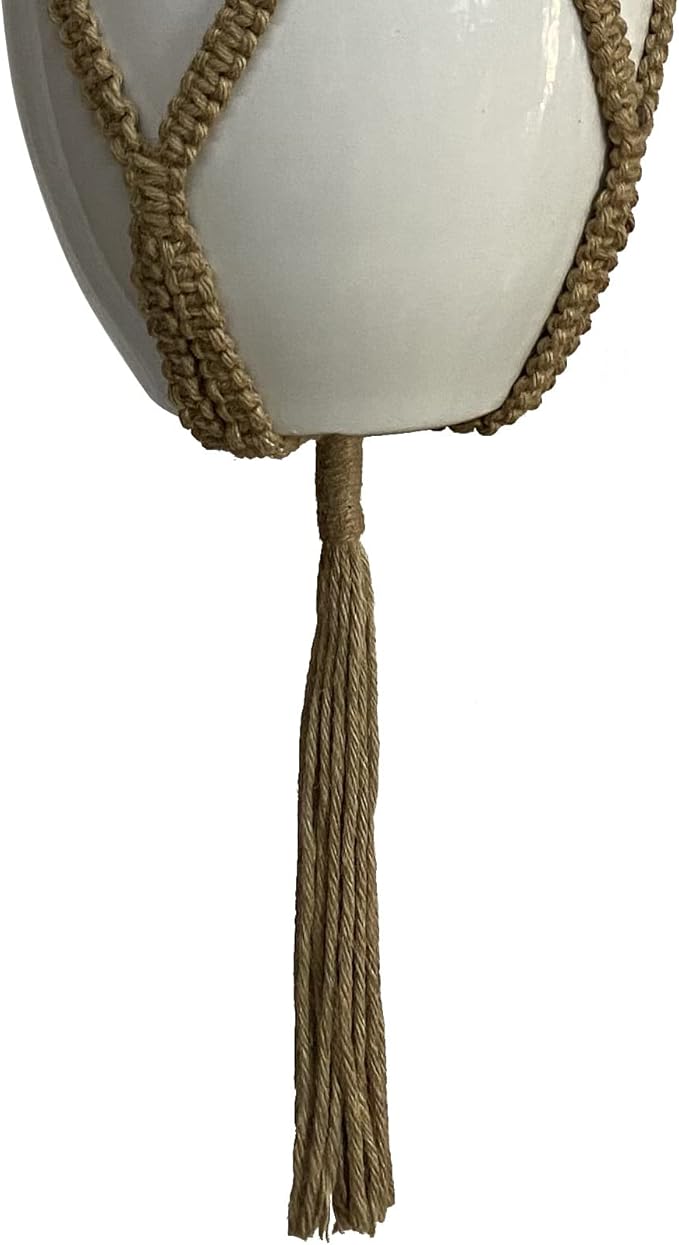 4 Legs Natural Hemp Rope Macrame Plant Hangers Hanging Planter Holders Haning Baskets, 48-inches for 10-12" Pot (Light Brown-Hemp)