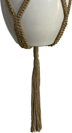 4 Legs Natural Hemp Rope Macrame Plant Hangers Hanging Planter Holders Haning Baskets, 48-inches for 10-12" Pot (Light Brown-Hemp)