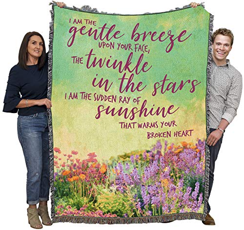 Pure Country Weavers I Am The Gentle Breeze Upon Your Face Blanket Flowers - Sympathy Bereavement Gift Tapestry Throw Woven from Cotton - Made in the USA (72x54) - color: Breeze Flowers, size: 72" x 54"