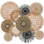 Tatuo 11 Pcs Boho Wall Basket Decor Bulrush Woven Wall Hanging Art Round Farmhouse Rustic Handmade Wicker for Summer Home, Bedroom, Living Room, Kitchen Decorations, Multi Sizes(Flower) - style: Flower