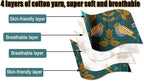 MSGKV Boho Throw Blanket 100% Cotton Blankets for Bed Couch 60''x80'', Spring Breathable Farmhouse Bird Blankets Quilt Muslin Home Decor