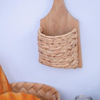 YRMT Small Hanging Basket for Wall Decor Water Hyacinth Woven Hanging Planter for Artificial Plants Flowers Home Decor for Livingroom Bedroom (Retangle Shape)