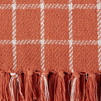 DII Transitional Checked Plaid Woven Throw, 50x60, Spice - color: Spice, size: 50x60"