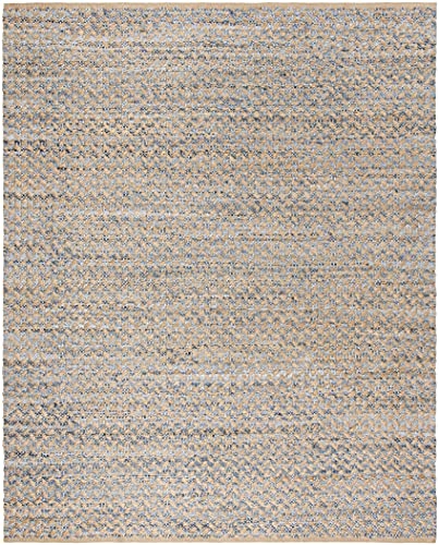 SAFAVIEH Area Rug 8x10 - Cape Cod Collection - Large - Blue & Natural, Handmade Braided Jute, Boho Design, Ideal for Living Room, Bedroom, Office, Dining Space (CAP305M) - color: Blue/Natural, size: 8' x 10' (Rectangular)