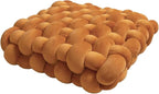 Knot Pillow Meditation Cushion Large Floor Cushions Sitting Funky Throw Pillows Chair Pillows Soft Pads Square Knotted Seat Cushions for Home Decoration Living Room Bedroom Sofa Couch Caramel