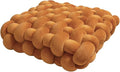 Knot Pillow Meditation Cushion Large Floor Cushions Sitting Funky Throw Pillows Chair Pillows Soft Pads Square Knotted Seat Cushions for Home Decoration Living Room Bedroom Sofa Couch Caramel