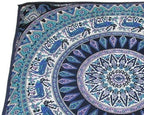 ICC Large Square Floor Pillow Cover Hippie Ottoman Pouf Cover Daybed Cotton Mandala Cushion Cover with Heavy Duty Zipper Seating Ottoman Poufs Dog-Pets Bed (Green Deer, 35" Square)