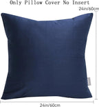 Thmyo 4-Pack 100% Cotton Comfortable Solid Decorative Throw Pillow Case Square Cushion Cover Pillowcase Sublimation Blank Pillow Covers Christmas DIY Throw Pillowcase(24x24inch/60x60cm,Midnight Blue)