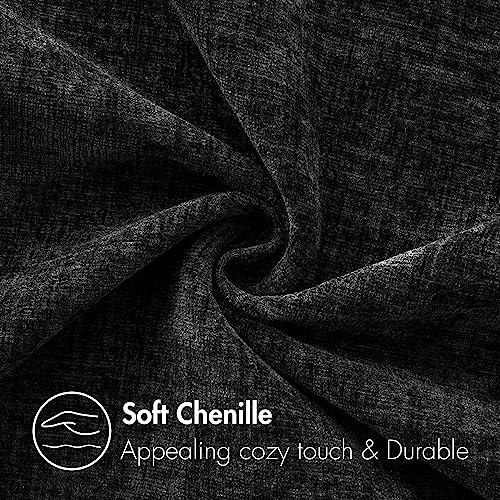 MIULEE Pack of 2 Black Throw Pillow Covers 16x16 Inch Soft Chenille Pillow Covers for Sofa Living Room Couch Solid Dyed Cases - color: Black, size: 16" x 16" (Pack of 2)