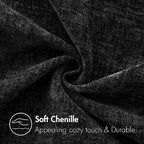 MIULEE Pack of 2 Black Throw Pillow Covers 16x16 Inch Soft Chenille Pillow Covers for Sofa Living Room Couch Solid Dyed Cases - color: Black, size: 16" x 16" (Pack of 2)