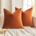 MIULEE Orange Pillow Covers 18x18 Inch Decorative Velvet Throw Pillow Covers Farmhouse Modern Home Decor for Couch Sofa Bedroom Living Room