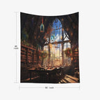 EMMTEEY Fantasy Library Tapestry for Men 50X60 Inch - Bookshelf Living Room Wall Decor Vintage Dark Academia Backdrop for Students Women