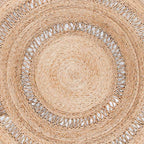 SAFAVIEH Natural Fiber Collection Area Rug - 5' Round, Natural, Handmade Boho Country Charm Jute, Ideal for High Traffic Areas in Living Room, Bedroom (NFB254A) - size: 5' (Round)