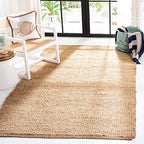 SAFAVIEH Natural Fiber Collection Area Rug - 6' Square, Natural, Handmade Jute, Ideal for High Traffic Areas in Living Room, Bedroom (NF459A) - size: 6' x 6' (Square)