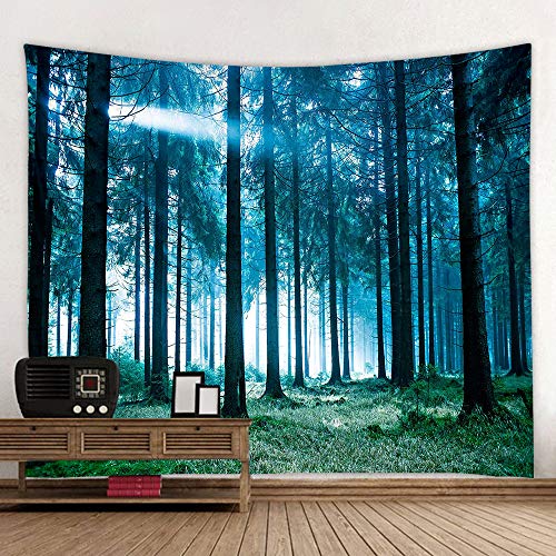 Llamazing Forest Tapestry - Home Decor Landscape for Living Room & Bedroom (Forest White Light, 60''L51''W) - color: Forest White Light, size: 60"L x 51"W
