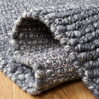 SAFAVIEH Natura Collection Runner Rug - 2'3" x 8', Dark Grey, Handmade Wool Blend, Textured Design, Ideal for Hallway, Bedroom, Foyer (NAT620H) - color: Dark Grey, size: 2'3" x 8' (Runner)