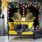 Ine Ive African Chakra Tapestry African American Woman Zen Meditation Tapestries100x90 Inch Starry Sky Flower Garden Inspirational Afro Yoga Wall Art for Bedroom Dorm Decor - size: 100"L x 90"W