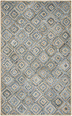 SAFAVIEH Cape Cod Collection Accent Rug - 4' x 6', Natural & Blue, Handmade Flat Weave Diamond Braided Jute & Denim, Ideal for High Traffic Areas in Entryway, Living Room, Bedroom (CAP354A) - color: Natural/Blue, size: 4' x 6' (Rectangular)