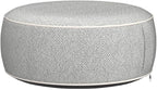 Inflatable Pouf Ottoman, 21x10 Inches Stuffed Chenille Ottoman with Inflatable PVC Liner, Foot Rest with Portable Handle, Round Floor Pillow for Living Room, Bedroom, Kids Room
