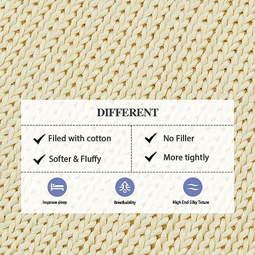 L'AGRATY Knitted Weighted Blanket - 60"x80", 15lbs Cooling Chunky Knit Heavy Blanket for Adults, Braided Crochet Throw, Thick Cable Yarn, Machine Washable - color: Cream White, size: 60" x 80" | 15 lbs