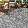 Rugshop Blue Contemporary Geometric Indoor/Outdoor Area Rug — Hose Washable for Living Room, Dining Room and Bedroom, 4' x 6' - size: 4' x 6' (Rectangular)