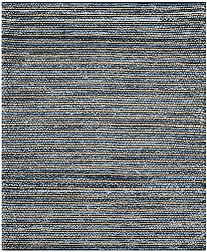 SAFAVIEH Cape Cod Collection Area Rug - 10' x 14', Blue & Natural, Handmade Flat Weave Braided Jute & Cotton, Ideal for High Traffic Areas in Living Room, Bedroom (CAP363A) - size: 10' x 14' (Rectangular)