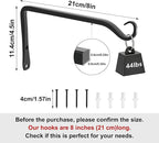 Gtongoko 2 Pack 8 Inch Metal Plant Hangers Wall Hooks for Hanging Plant Brackets, Outdoor Hooks for Hanging Bird Feeders, Flower Baskets, Lanterns, Wind Chinme, Solar Lamps