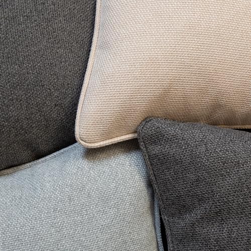 Decorative Throw Pillow Covers, Set of 4, 18x18 Inch Neutral Gray Slub Linen Accent Pillow Covers, Grey Neutrals - color: Gray Neutrals