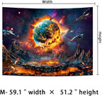 Generleo Planet Galaxy Space Tapestry Psychedelic Universe Nebula Tapestries Mysterious Mountain UFO Wall Decor Starry Sky Tapestry Wall Hanging for Bedroom