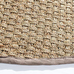 SAFAVIEH Area Rug 5' Round - Natural Fiber Collection - Natural & Grey, Seagrass, Basketweave Pattern with Border (NF114P) - color: Natural/Grey, size: 5' (Round)