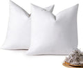 18x18 Feather Down Pillow Inserts Set of 2, Decorative Pillows with 100% Coton Cover, Throw Pillow for Bed, Couch and Sofa.