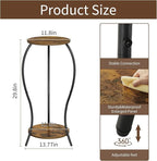 Plant Stand Indoor, 2 Tier Round Tall Plant Stand, Flower Pot Stand, Plant Shelf Rack, Corner Plant Stand for Planter Garden Balcony Patio Living Room, Retro