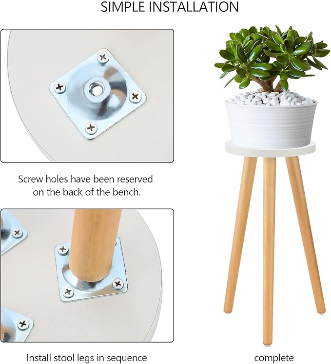 Wood Plant Stand Indoor, Mid Century Modern Planter, Wood Flower Pot Stand, Tall Holder Plant Stands for Indoor Boho Rustic Wooden Stool for Plant Pot Holder(A2)