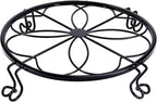 1/2/4 Pack 10/12 Inch Heavy Duty Iron Plant Stands - Rustproof Metal Flower Pot Holder for Indoor Outdoor Use, Round Wrought Iron Planter Stand for Corner Gardening, Patio, Balcony Decor- Black (12IN1PCS)
