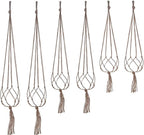 LANGUGU Set of 2 Macrame Plant Hanger Wall Hanging Planter Basket for Indoor Outdoor Flower Pot Plant Holder Wall Art Vintage-Inspired Home Decor, Jute Rope, 4 Legs (48 inch)