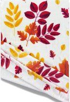 Fall Throw Blanket: Colorful Autumn Leaves, Burgundy Red Burnt Orange Yellow Print on Soft Fleece for Sofa Bed Couch Chair or Dorm