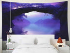 EMMTEEY Landscape Tapestry Romantic Purple Lake 80X60 Inch Large Tapestry Wall Art Hanging Tapetries for Bedroom Living Room Dorm Décor
