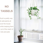 43 Inches Macrame Plant Hangers Large for up to 12 inch Pot Extra Long with Heavy Duty Swag Hooks No Tassel Cotton Rope Hanging Plant Holders (Beige, 2 Pack)