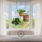 Set of 3 Macrame plant hanger for pots 4-10” live plants indoor and outdoor decor hanging plant holder Boho décor Plant stand Indoor plant shelf for Hanging planter for plant pots (Cloudy Day)