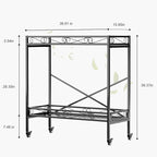 Zhongma 2 Tier Window Height Sturdy Metal Plant Stand with Wheels, 36.6x16x39.4 Inch High, Heavy Duty Succulent Shelf for Home Indoor and Outdoor, 440 LBS Capacity & Heavy Duty Construction