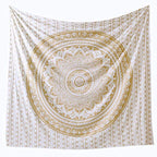 Popular Handicrafts Th566 Twin Original Gold Ombre Tapestry Indian Mandala Wall Art, Hippie Tapestry Wall Hangings, Bohemian Bedspread with Metallic Shine (215x140) cms - color: Gold, size: 82"L x 54"W