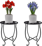 TLBTEK 2 pcs 10 inch Round Indoor Planter Stand,Metal Plant Stands Outdoor ,Modern Flower Pot Stand Holder Rack Display for Home,Kitchen,Patio,Garden, Corner, Balcony and Bedroom