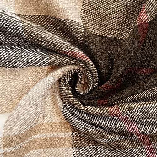 BATTILO HOME Brown Plaid Throw Blanket for Couch - Fall Plaid Blanket Buffalo Plaid Blankets - Lightweight Farmhouse Outdoor Throw Blankets for Bed, Sofa (50"x60", Coffee) - color: Coffee