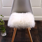Softlife Square Faux Fur Sheepskin Chair Cover Seat Cushion Pad Super Soft Area Rugs for Living Bedroom Sofa (1.6ft x 1.6ft, White, pack of 2)