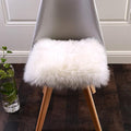 Softlife White Faux Fur Sheepskin Chair Cover 6 PCs Seat Cushion Pad Super Soft Area Rugs for Living Bedroom Sofa Dorm (1.6ft x 1.6ft)